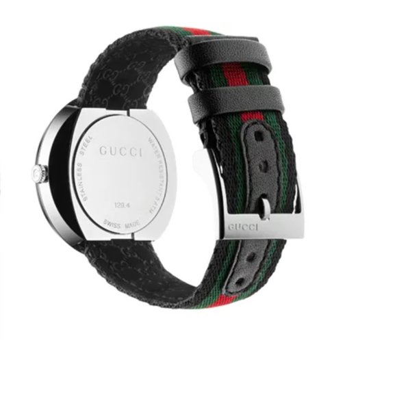 NIB Auc Gucci Swiss U-Play Red, Green and Black Nylon Strap Watch 35mm Y… - Picture 9 of 16